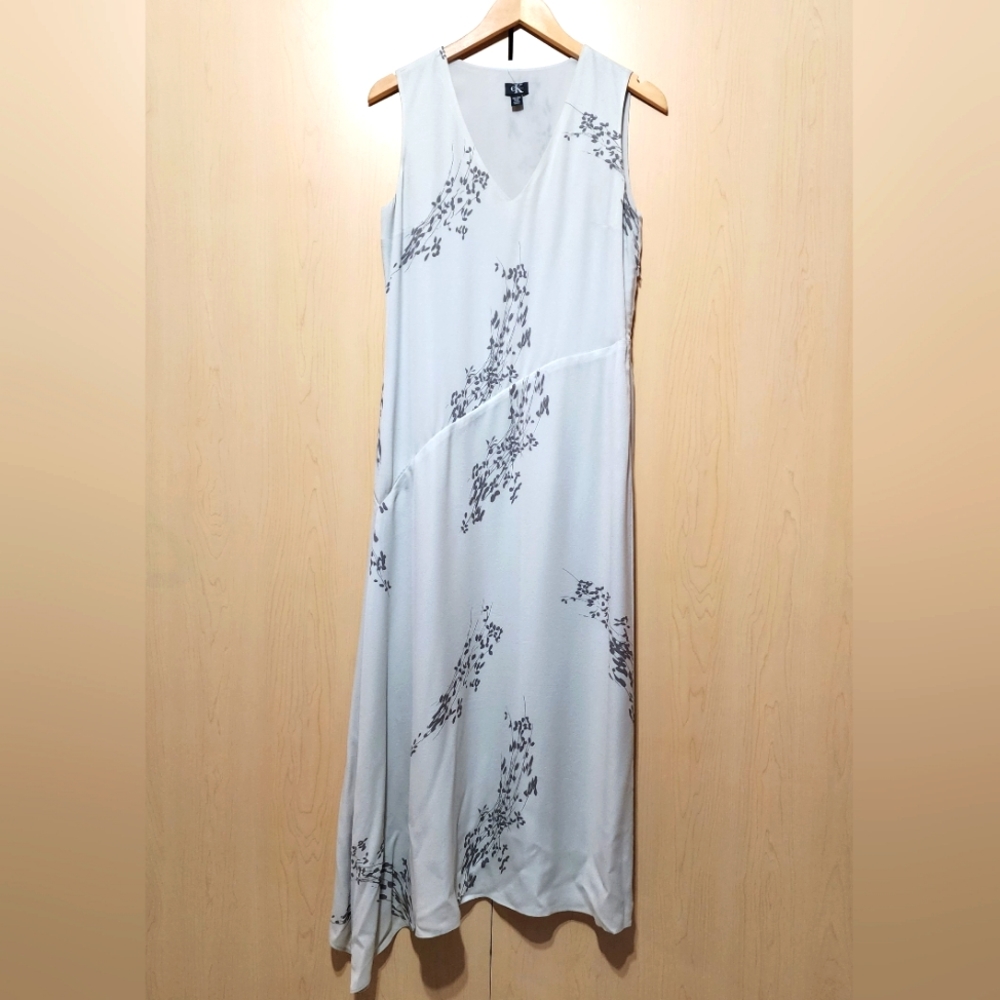 Calvin Klein White and Black Midi Dress
